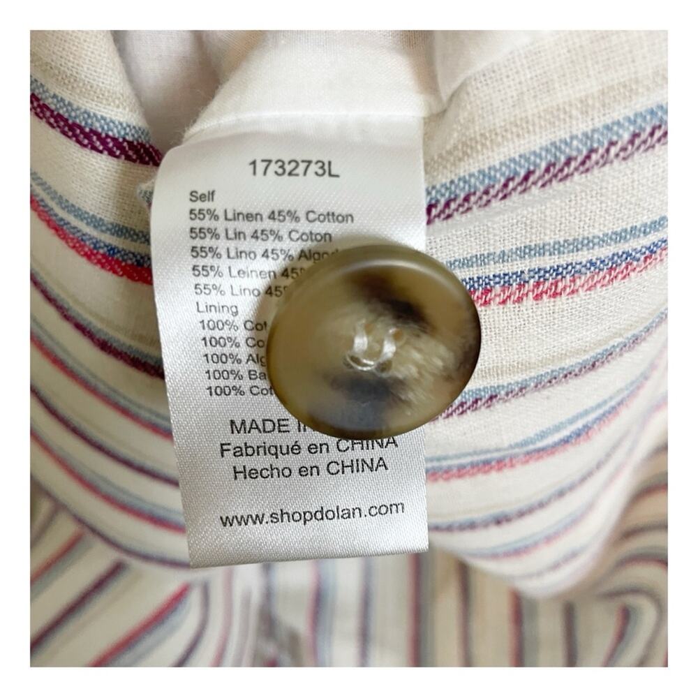 DOLAN x Anthropologie Anna Striped Double Breasted Linen Cotton Blazer NWT Sz S - Picture 10 of 11